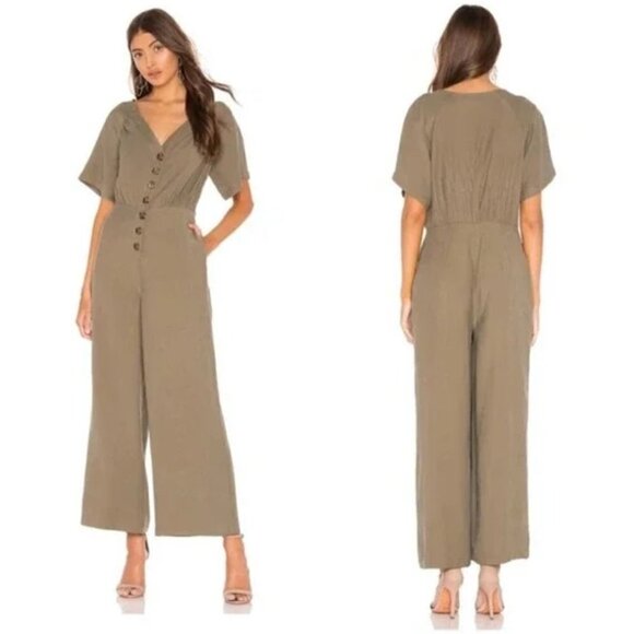 L'Academie Lissa Olivine Green Jumpsuit Romper Olive Green XXS NEW NWT - Picture 1 of 7